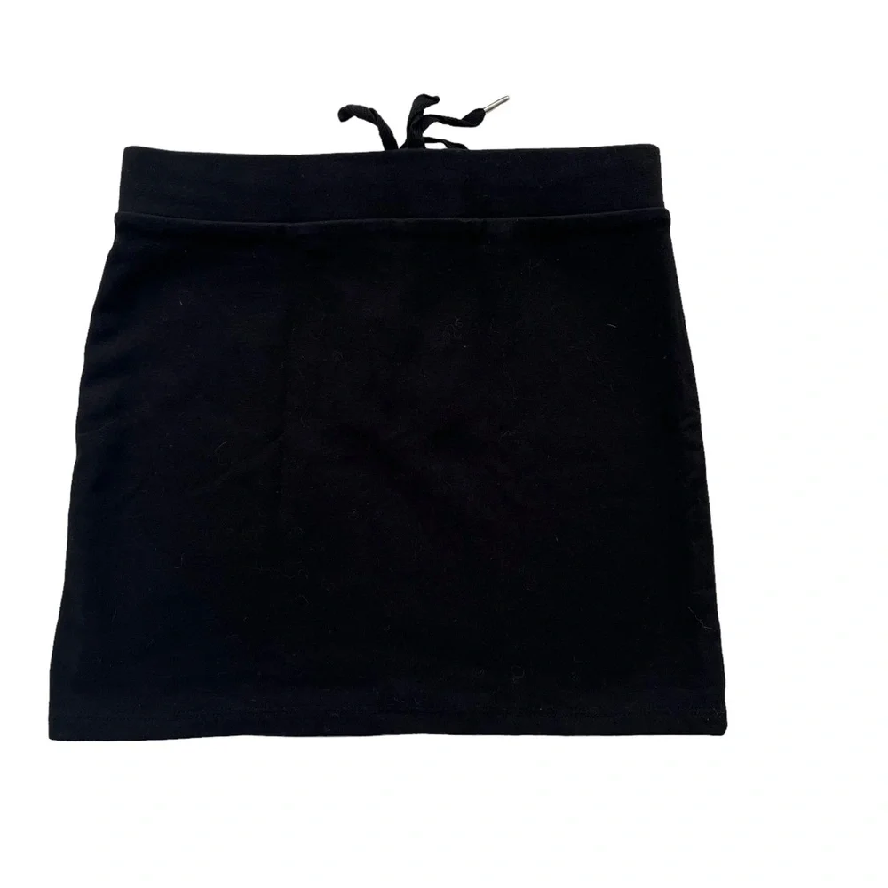 Forever 21 Womens Small Black Knit Crisscross Detail Cotton-Polyester Mini Skirt
